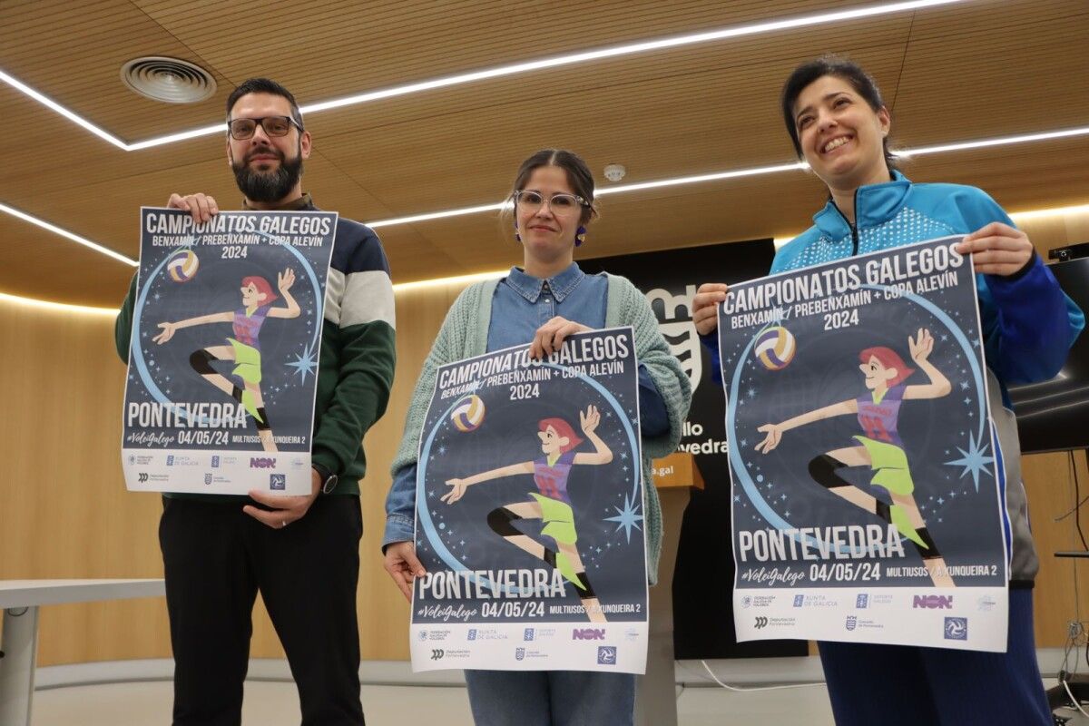 Presentación de los campeonatos gallegos prebenjamín y benjamín y la Copa Gallega Alevín de voleibol