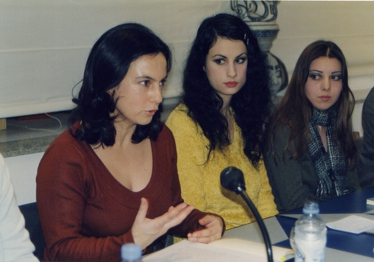 Luísa Villalta con Yolanda Castaño y Emma Couceiro