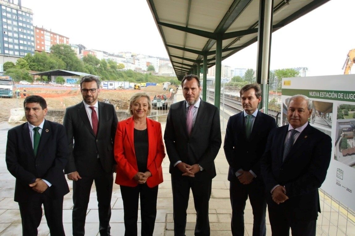 O ministro de Transportes e Movilidad Sostible, Óscar Puente, durante un acto en Lugo