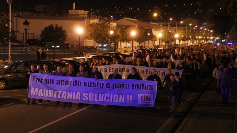 Manifestación en apoyo a la flota cefalopodera