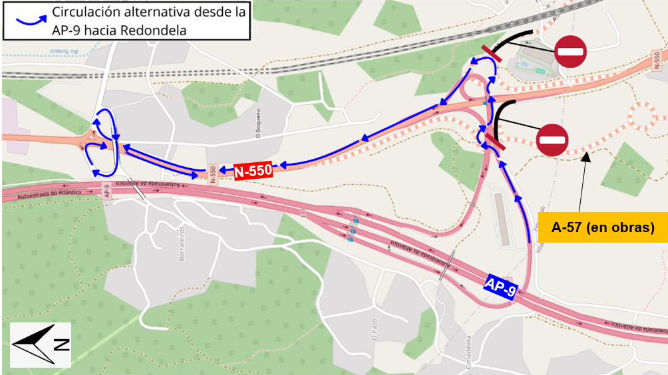 Cambios en el tráfico en el enlace de la AP-9 en Figueirido 