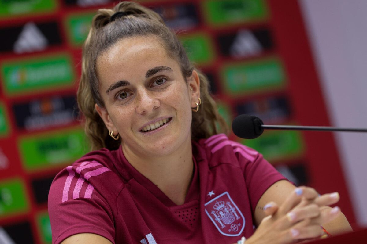 Tere Abelleira, en Riazor durante la rueda de prensa previa al España-Bélgica