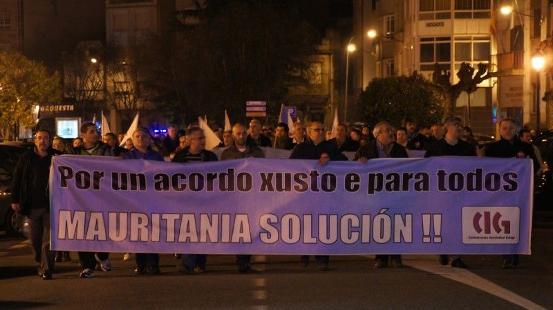 Manifestación en apoyo a la flota cefalopodera