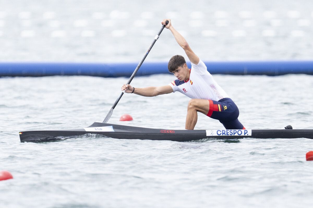 Pablo Crespo, en la semifinal olímpica del C-1 1.000 metros en París