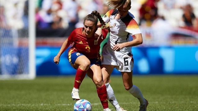 Tere Abelleira, en el partido entre España y Alemania por el bronce olímpico