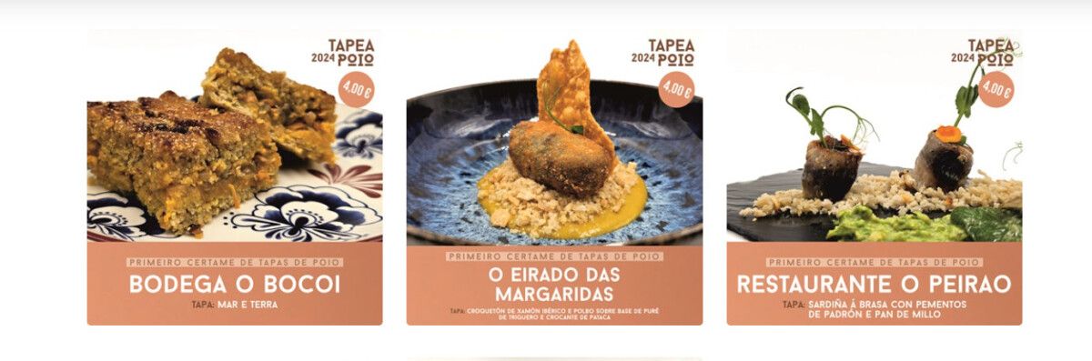 Algunhas das tapas que se presentan na primeira edición do TapeaPoio