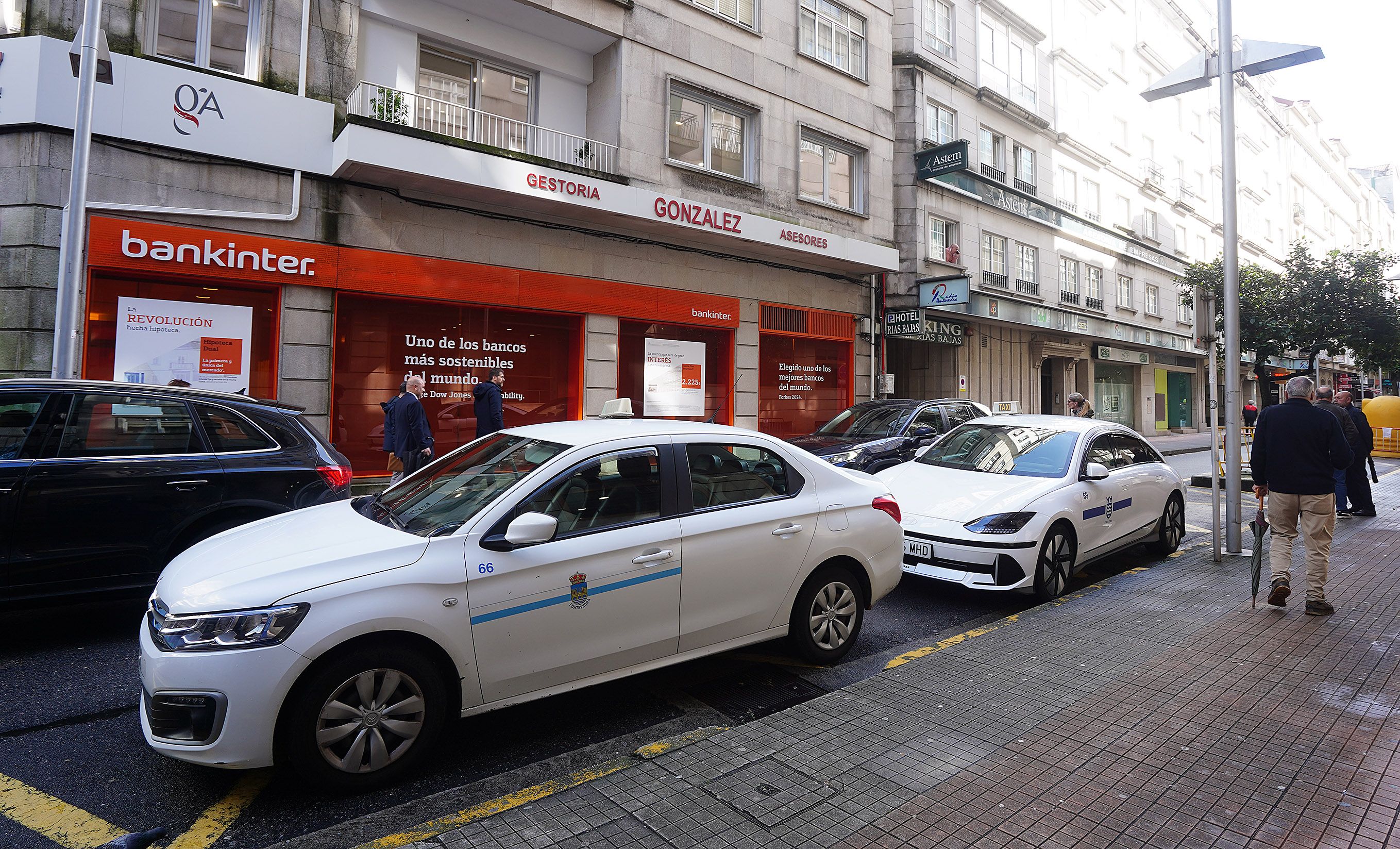 Taxi nunha rúa de Pontevedra