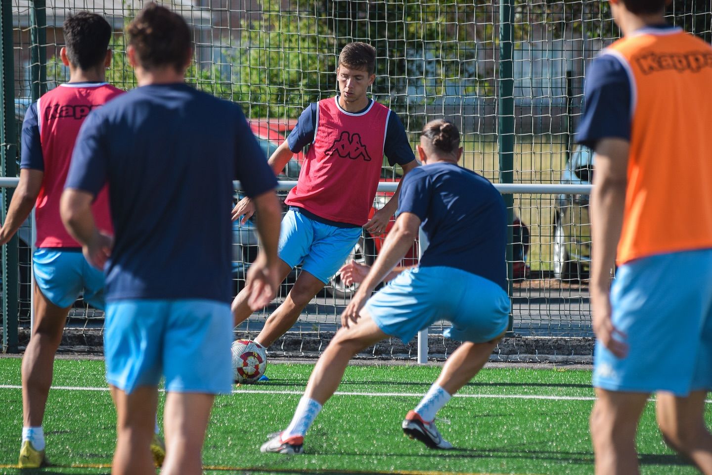 Javi Fontán adestrando co Pontevedra na Xunqueira