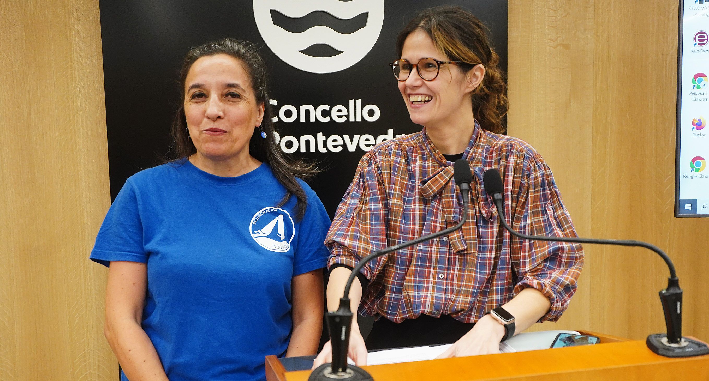 Pepa Vázquez, presidenta de Boa Vida, y Anabel Gulías, concelleira de Benestar Social de Pontevedra