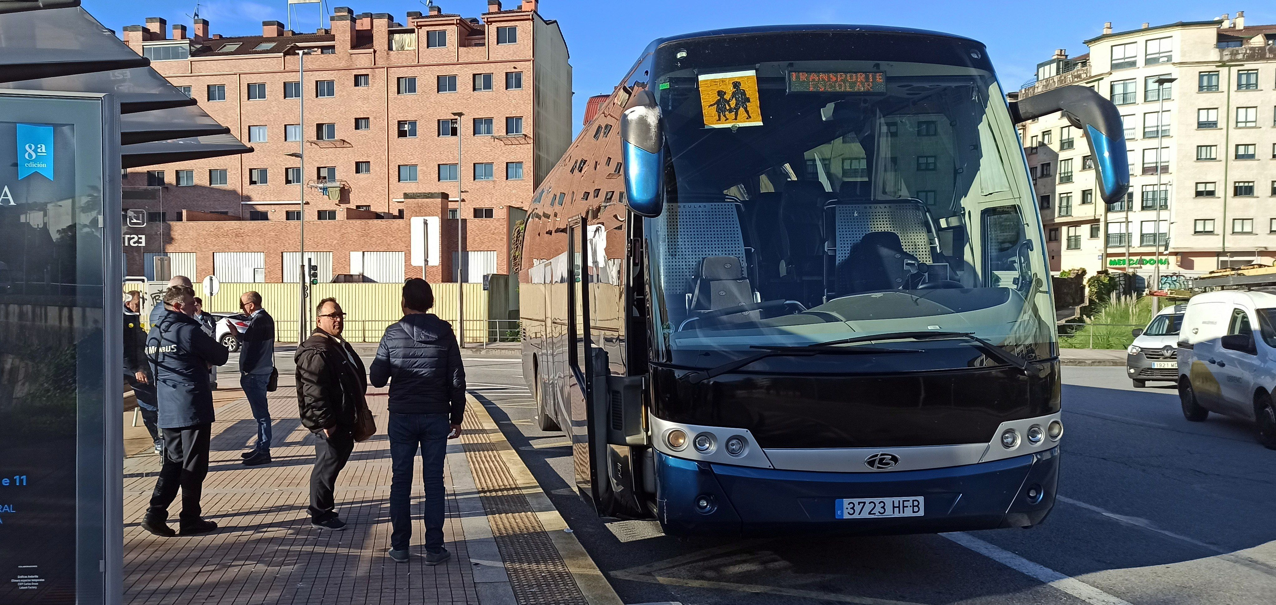 Piquete en la huelga de condutores de autobuses