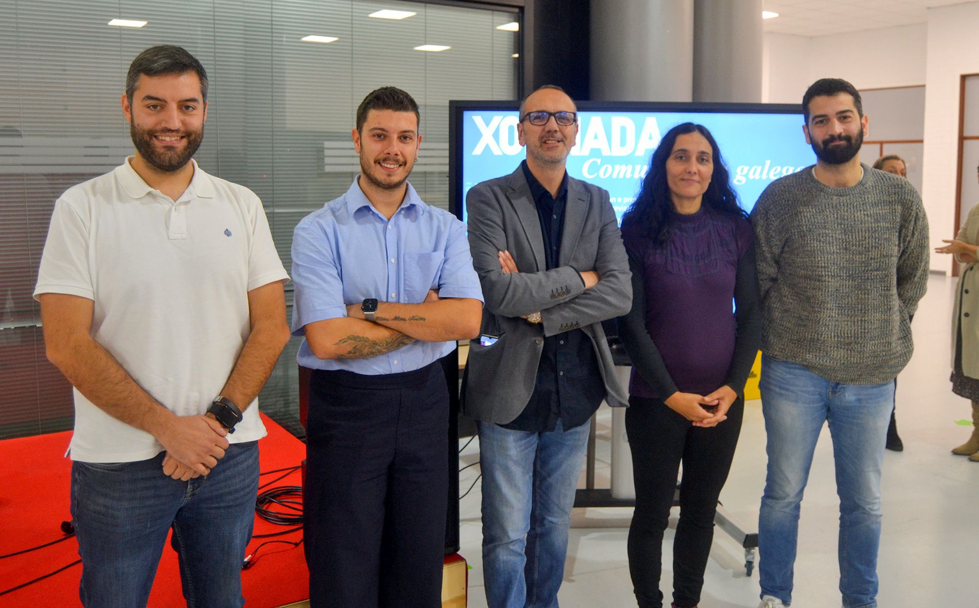 Participantes en la jornada sobre idioma gallego en la Facultade de Comunicación