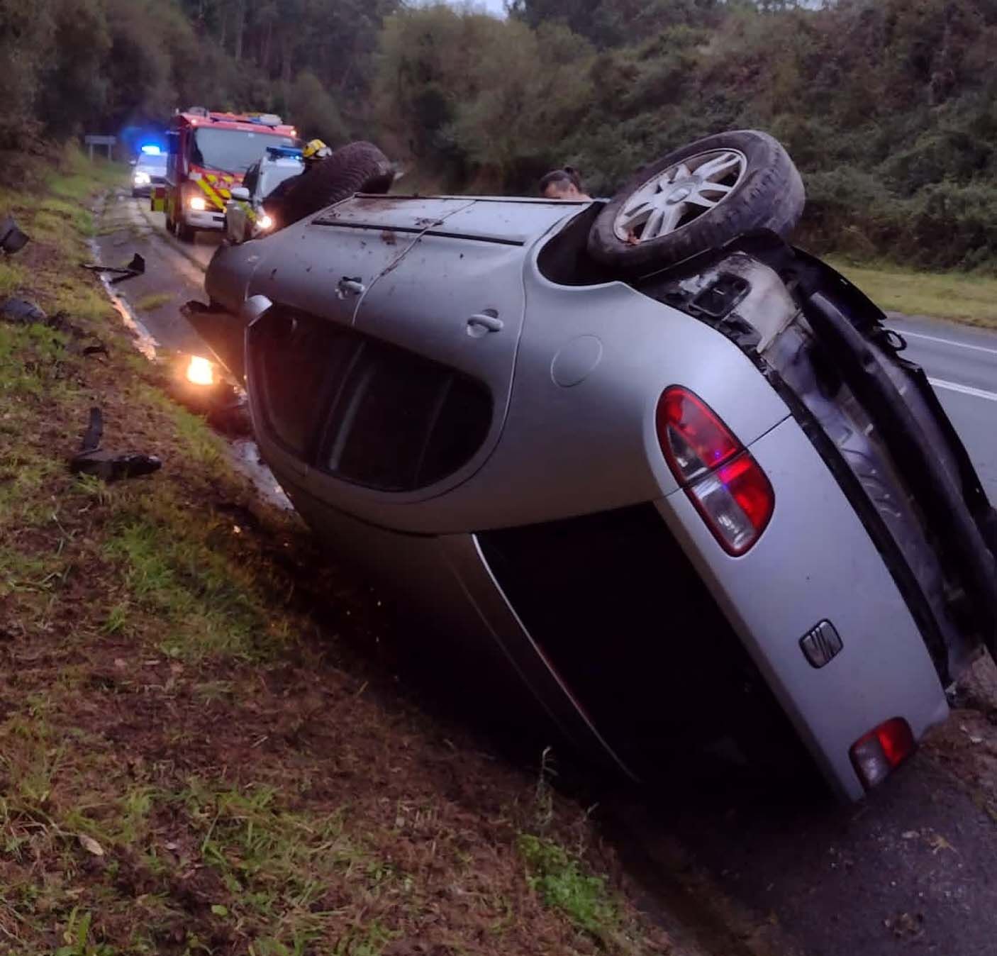 Accidente en la Autovía do Salnés, en Sanxenxo