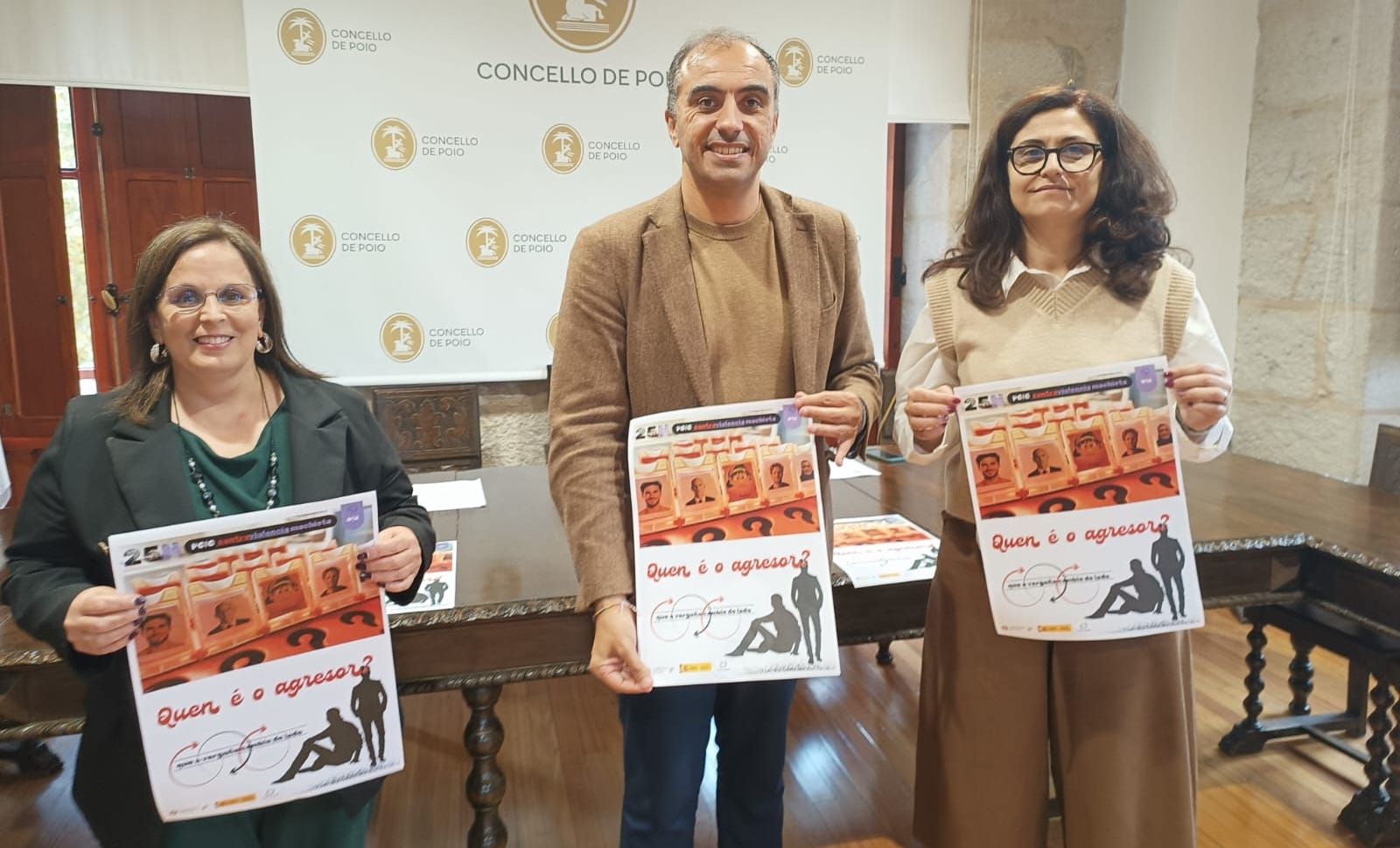 Presentación de la campaña impulsada en Poio por el 25N