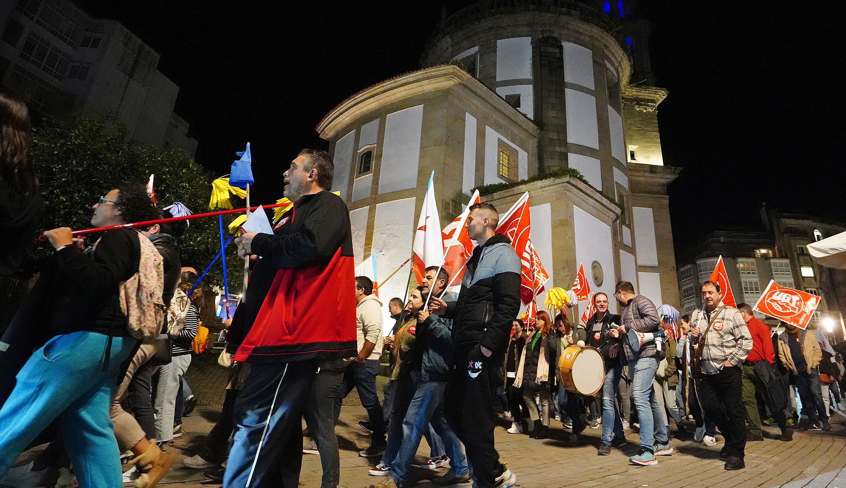 Manifestación del sector de limpieza de edificios en Pontevedra