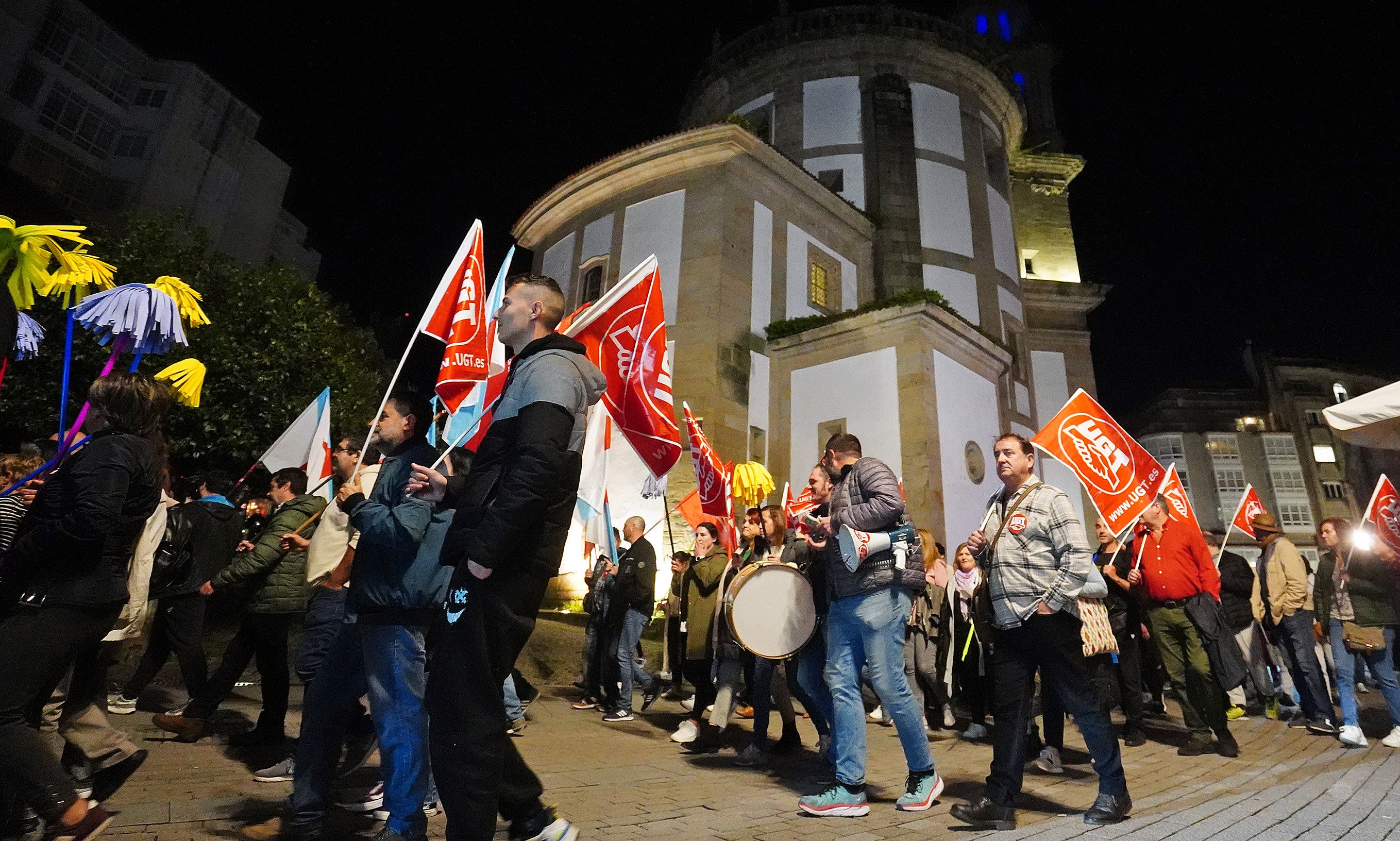 Manifestación del sector de limpieza de edificios en Pontevedra