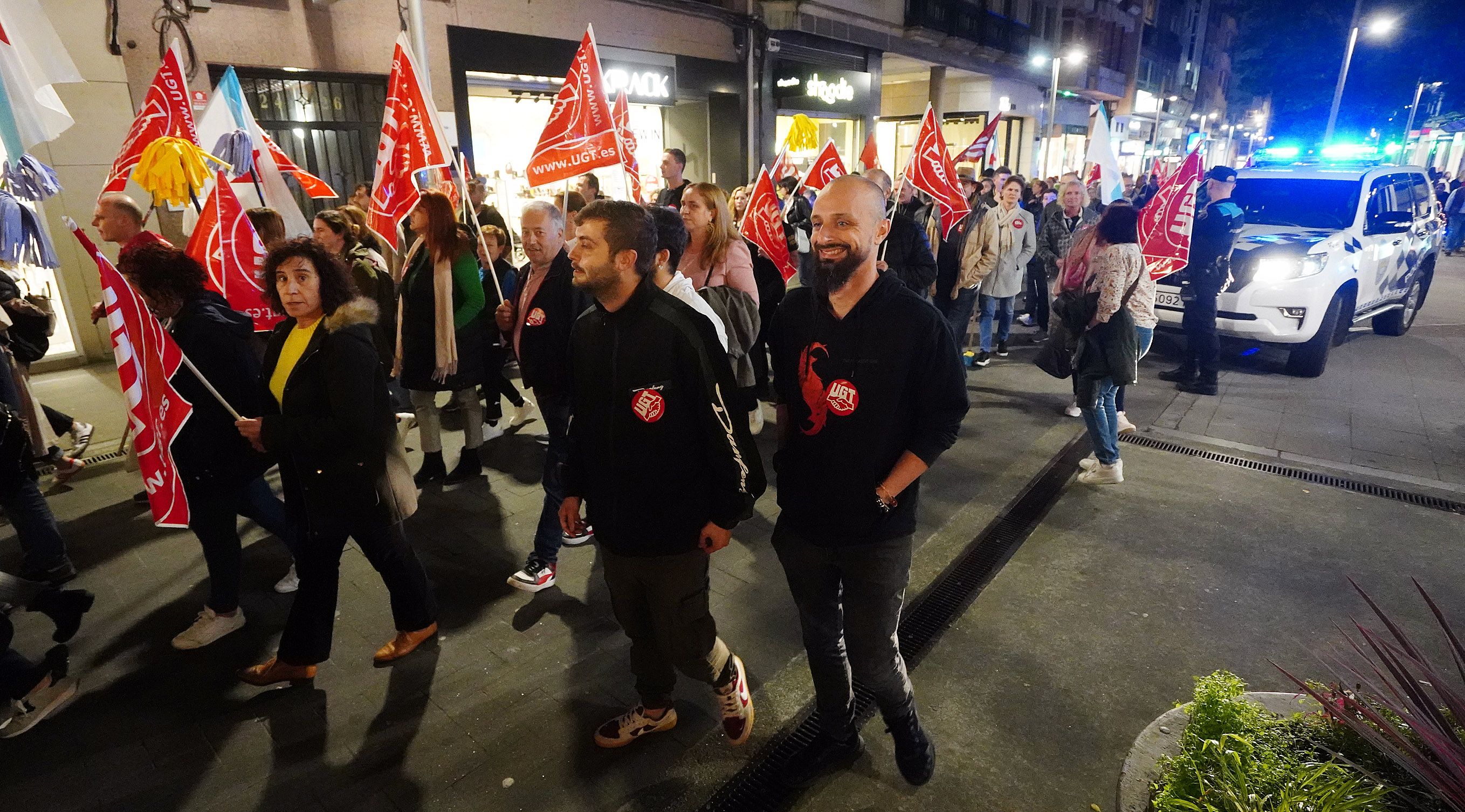 Manifestación del sector de limpieza de edificios en Pontevedra