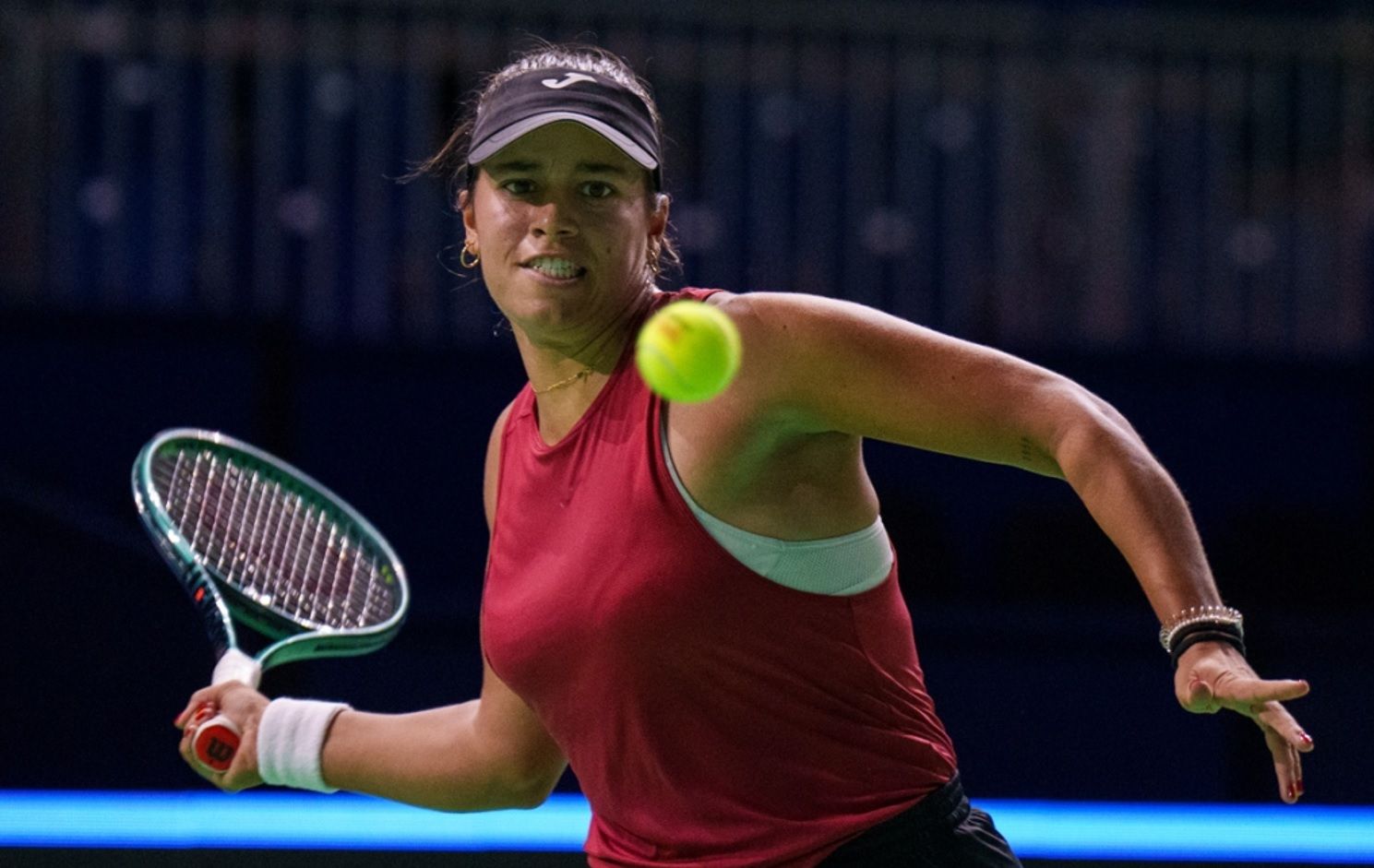 Jéssica Bouzas, nun adestramento de España na Billie Jean King Cup