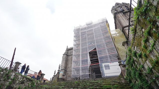 Obras de restauración da fachada principal da Basílica de Santa Maria a Maior