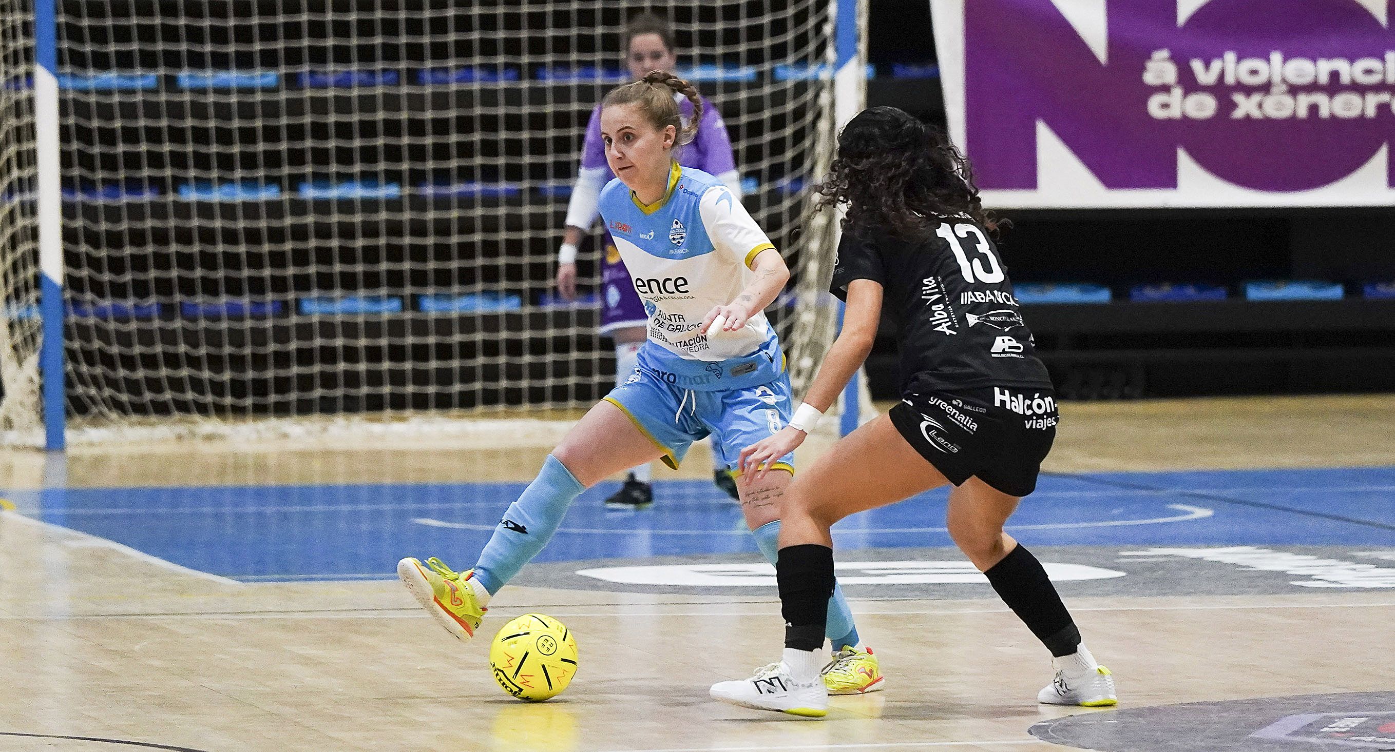 Partido entre Marín Futsal e Burela na Raña