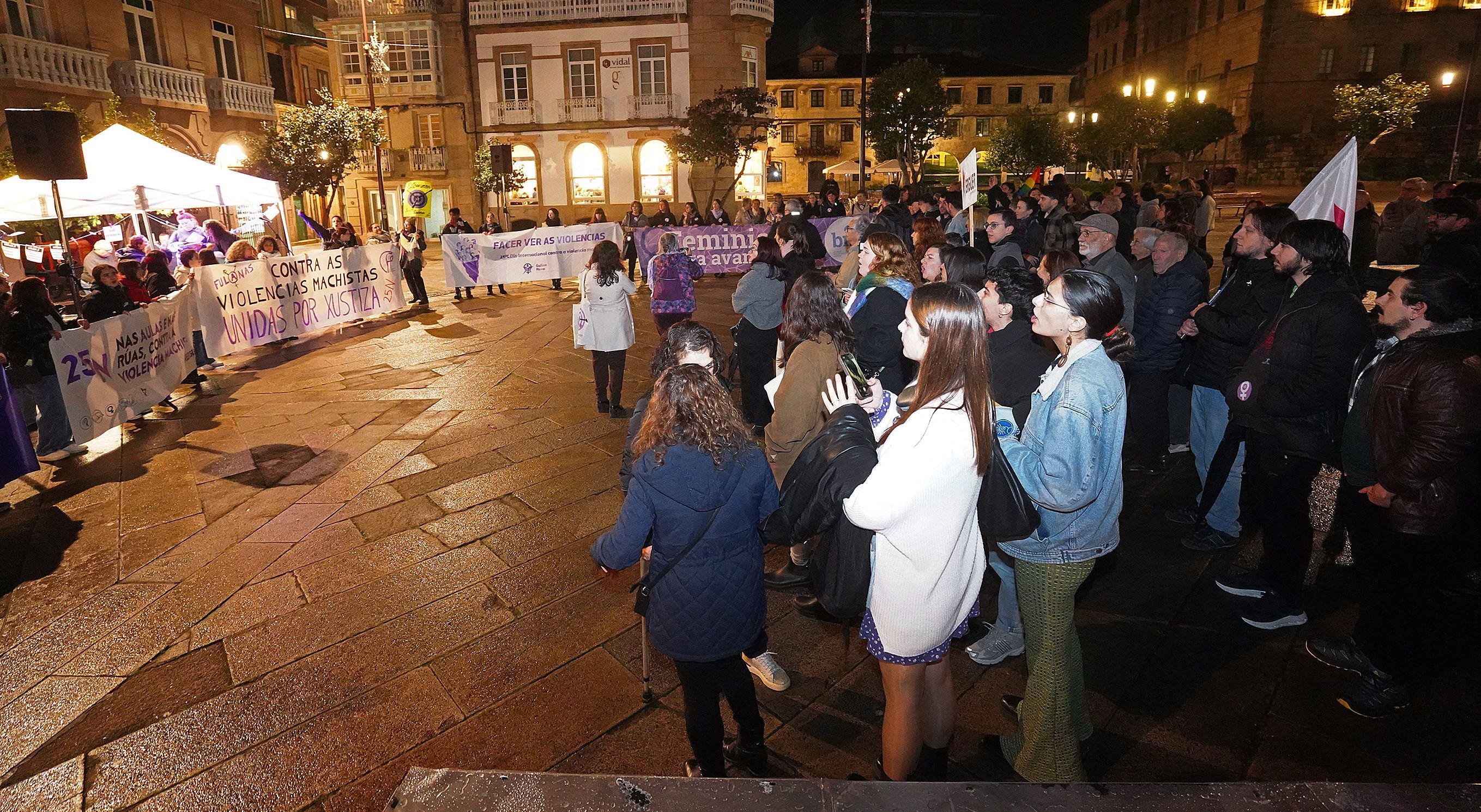 Manifestación central en Pontevedra polo 25N de 2024