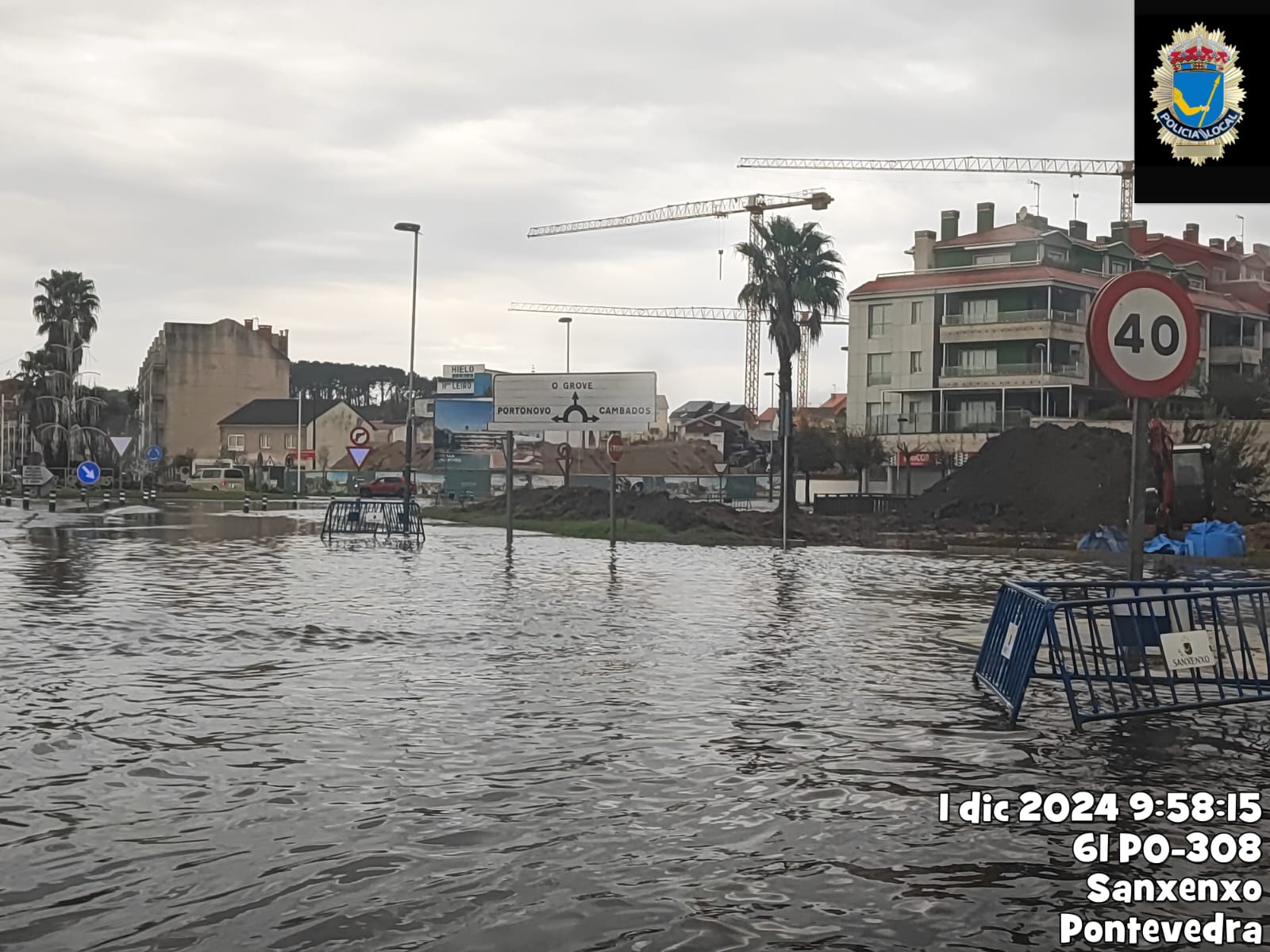 Inundacións en Sanxenxo o domingo 1 de decembro