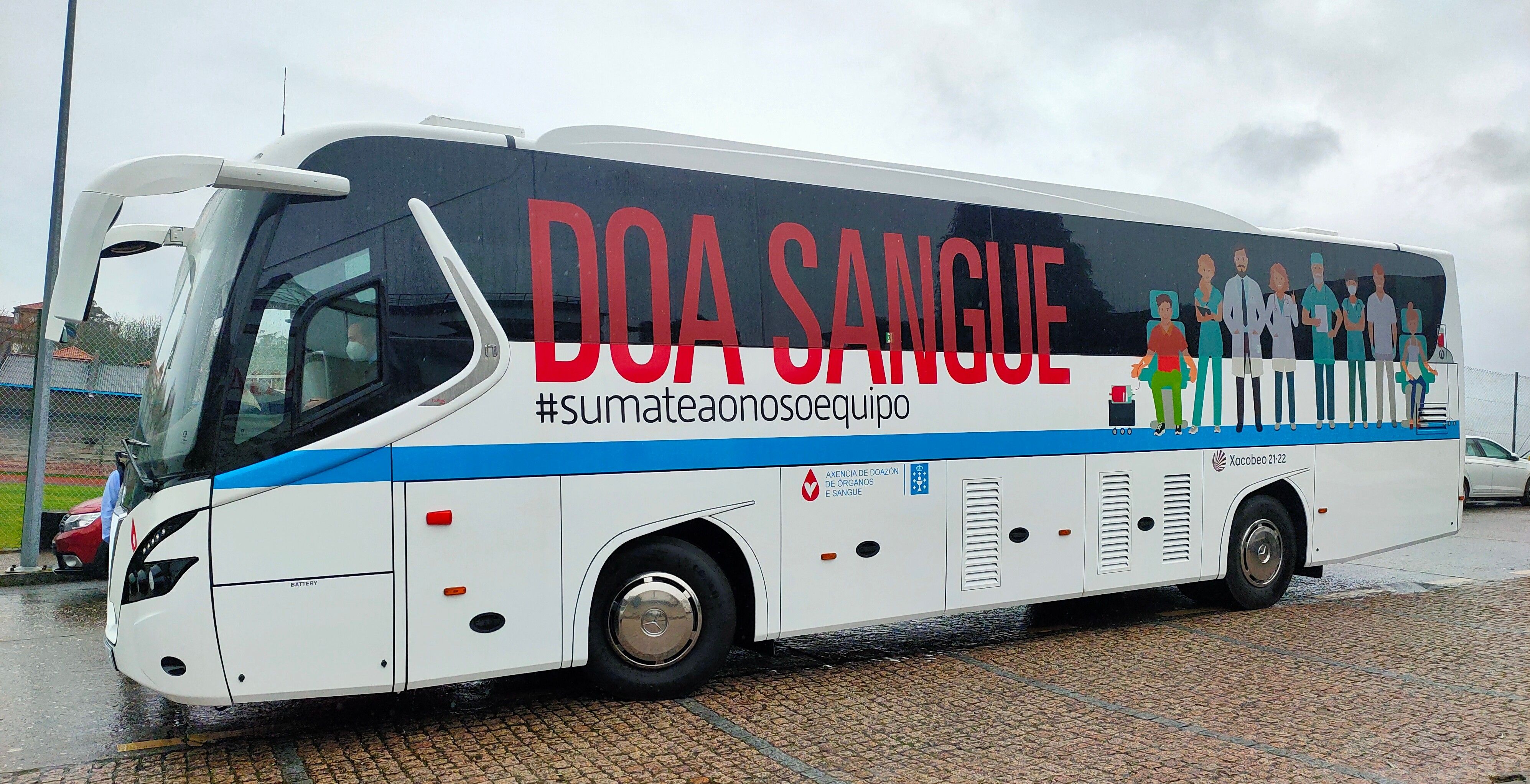 Unidade móbil de doazón de sangue