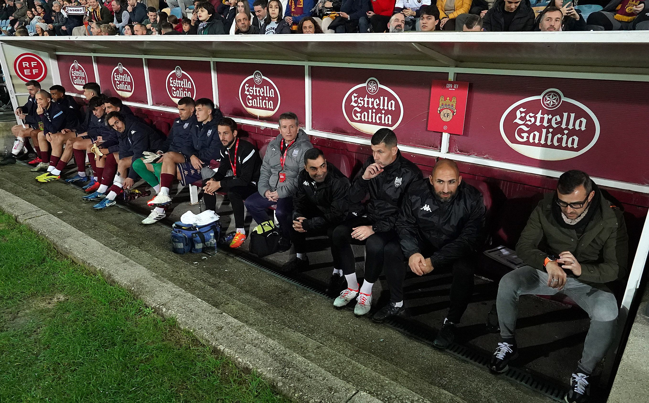 Partido de Copa entre Pontevedra e Villarreal en Pasarón