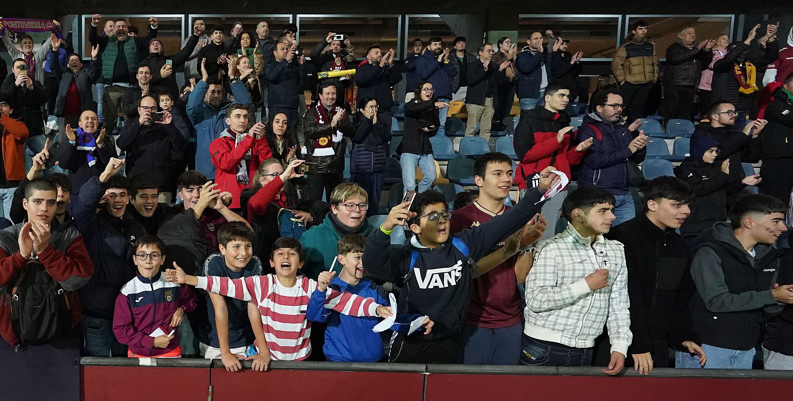 Partido de Copa entre Pontevedra e Villarreal en Pasarón