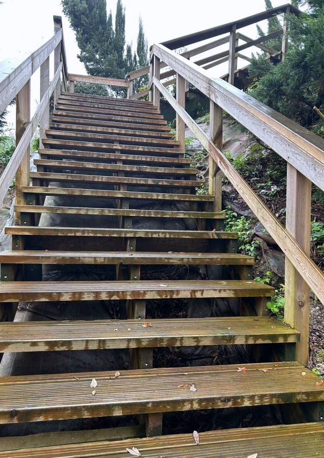 Escaleras de acceso al cementerio de A Raña