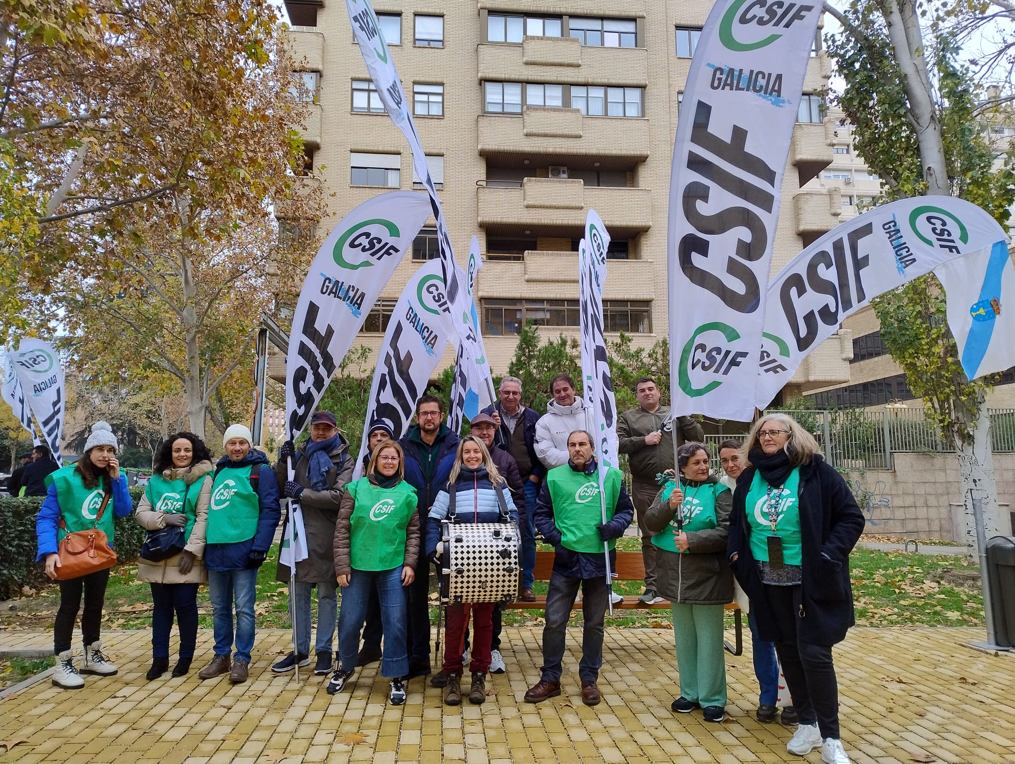 Representantes de CSIF na protesta en Madrid por Muface