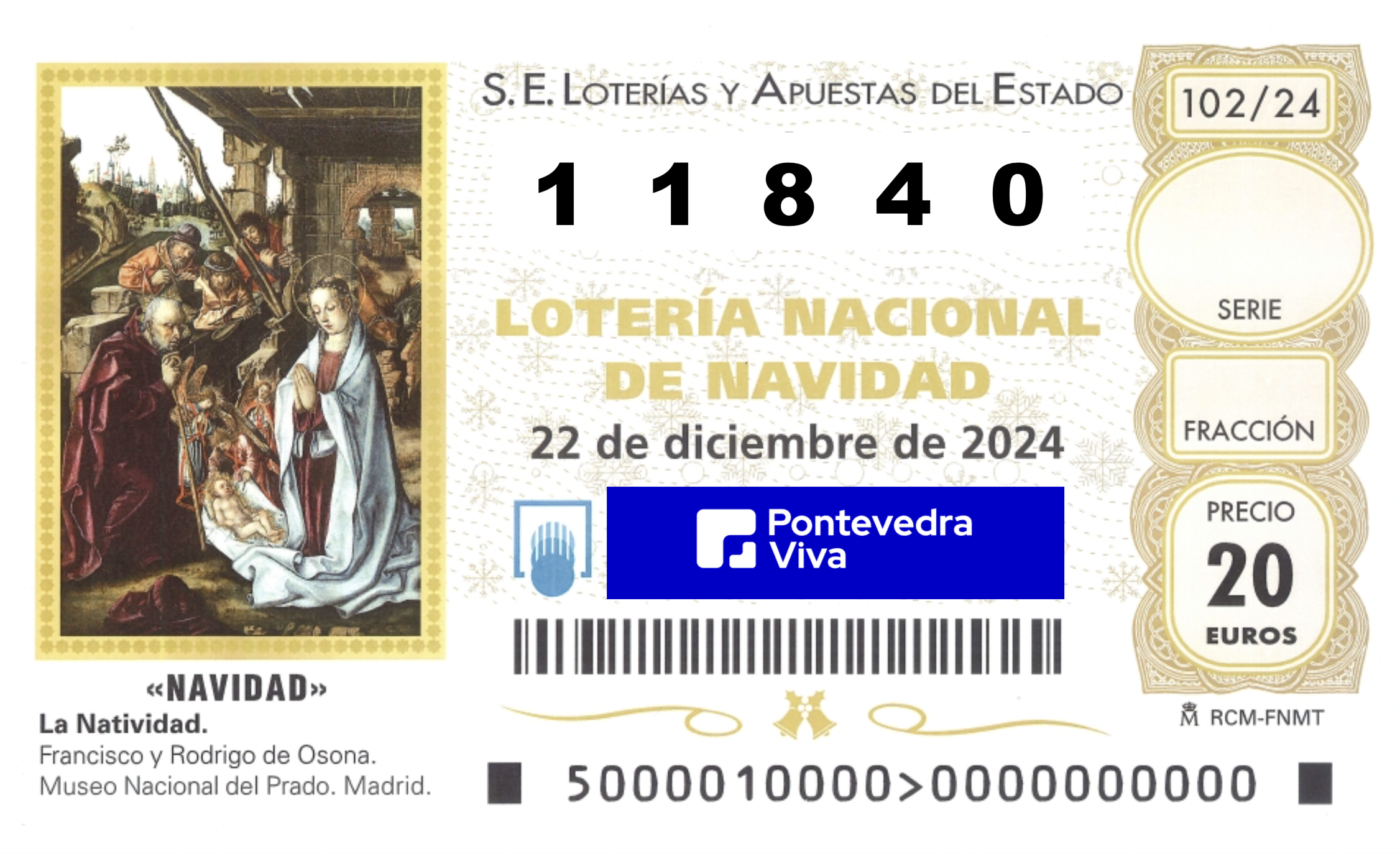 11840, terceiro premio da Lotería de Nadal 2024