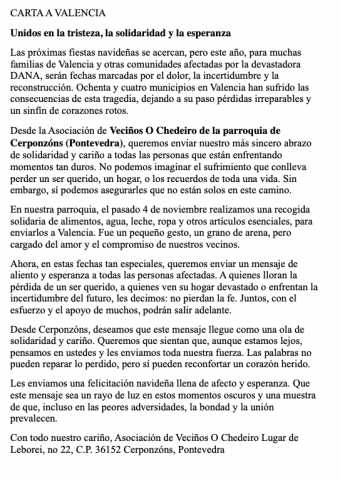 Carta de Cerponzóns a Valencia