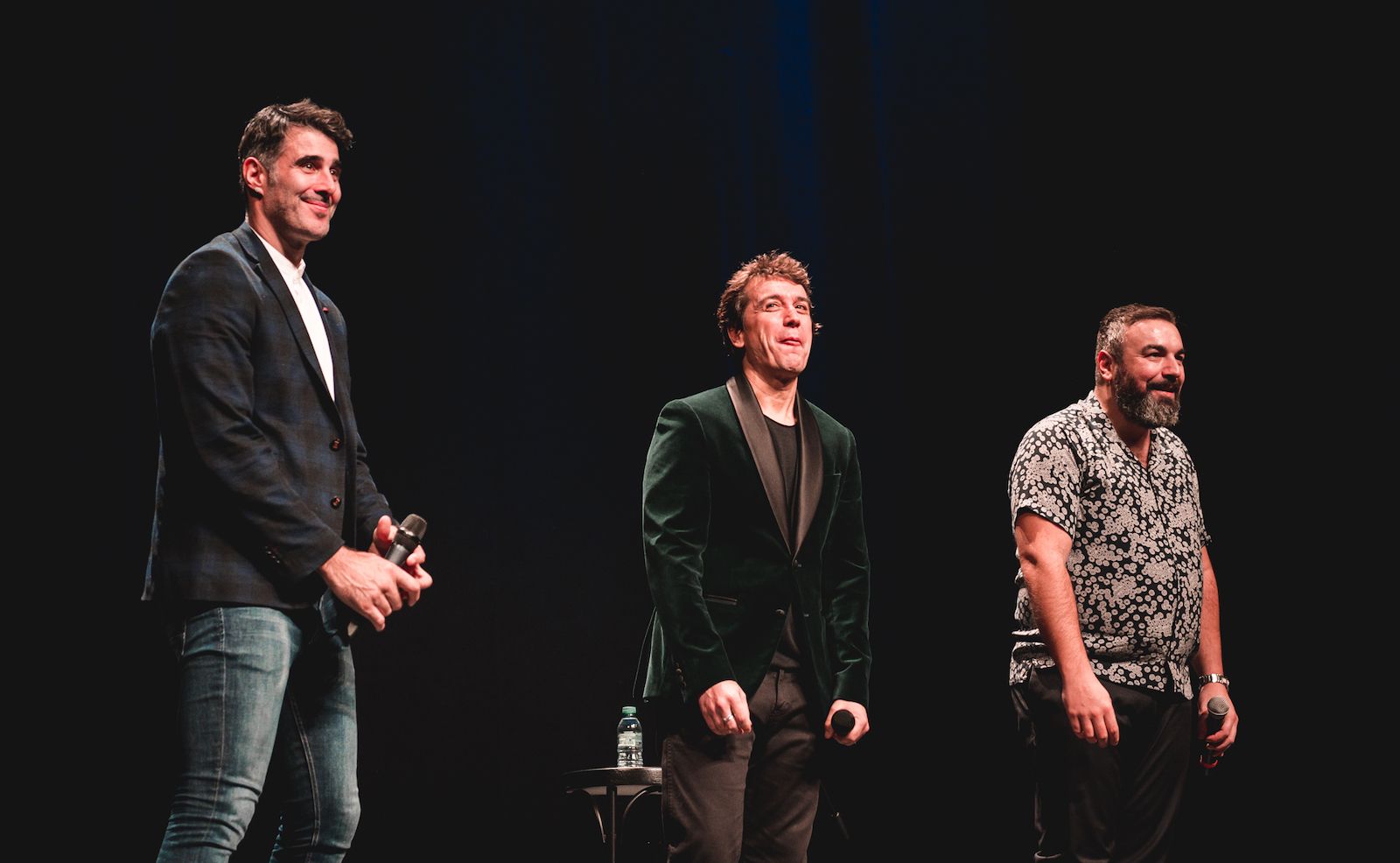 David Amor, Javier Veiga y Rober Bodegas, en 'Esfínter'