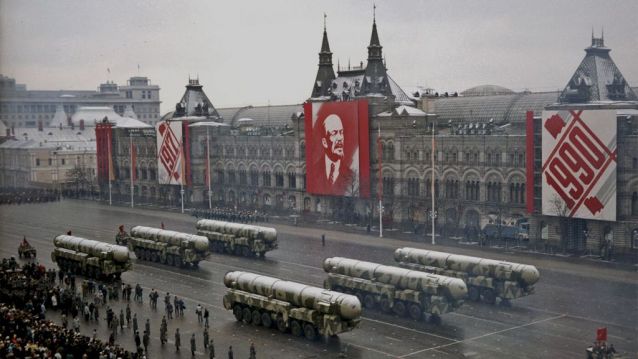 Derradeiro desfile militar da URSS, o 7 de Novembro de 1990, día da Revolución