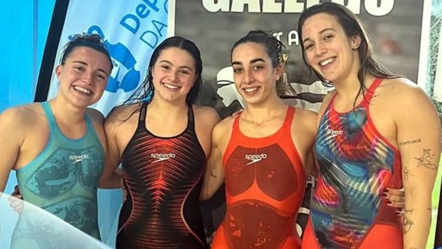 Rosalía Soler, Julia Rodríguez, Diana Cons y Antía García del CN Galaico lograban el récord en 4x50 estilos