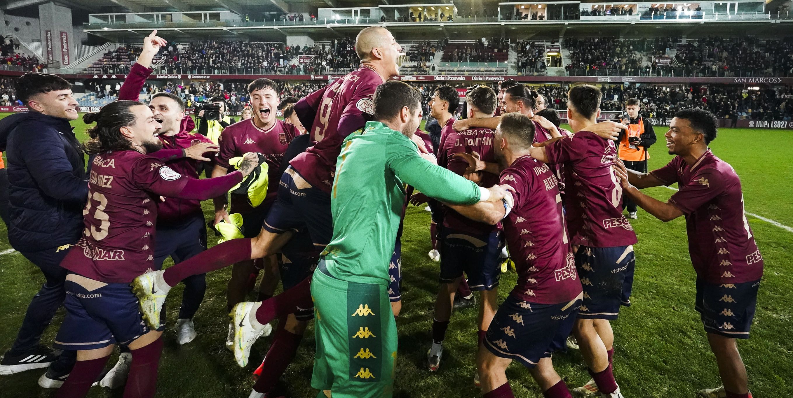 Partido de Copa do Rei entre Pontevedra e Mallorca en Pasarón