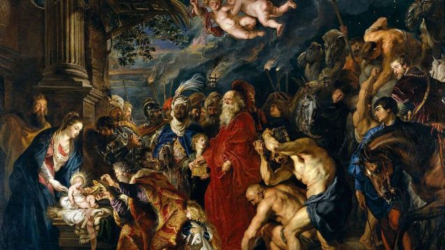 A Adoración dos Reis Magos, pintado por Peter Paul Rubens en 1609. Museo do Prado