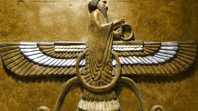 Faravahar, un dos íconos máis coñecidos do zoroastrismo