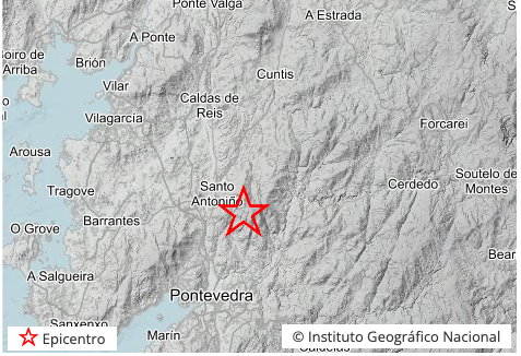 Terremoto detectado polo  Instituto Xeográfico Nacional 