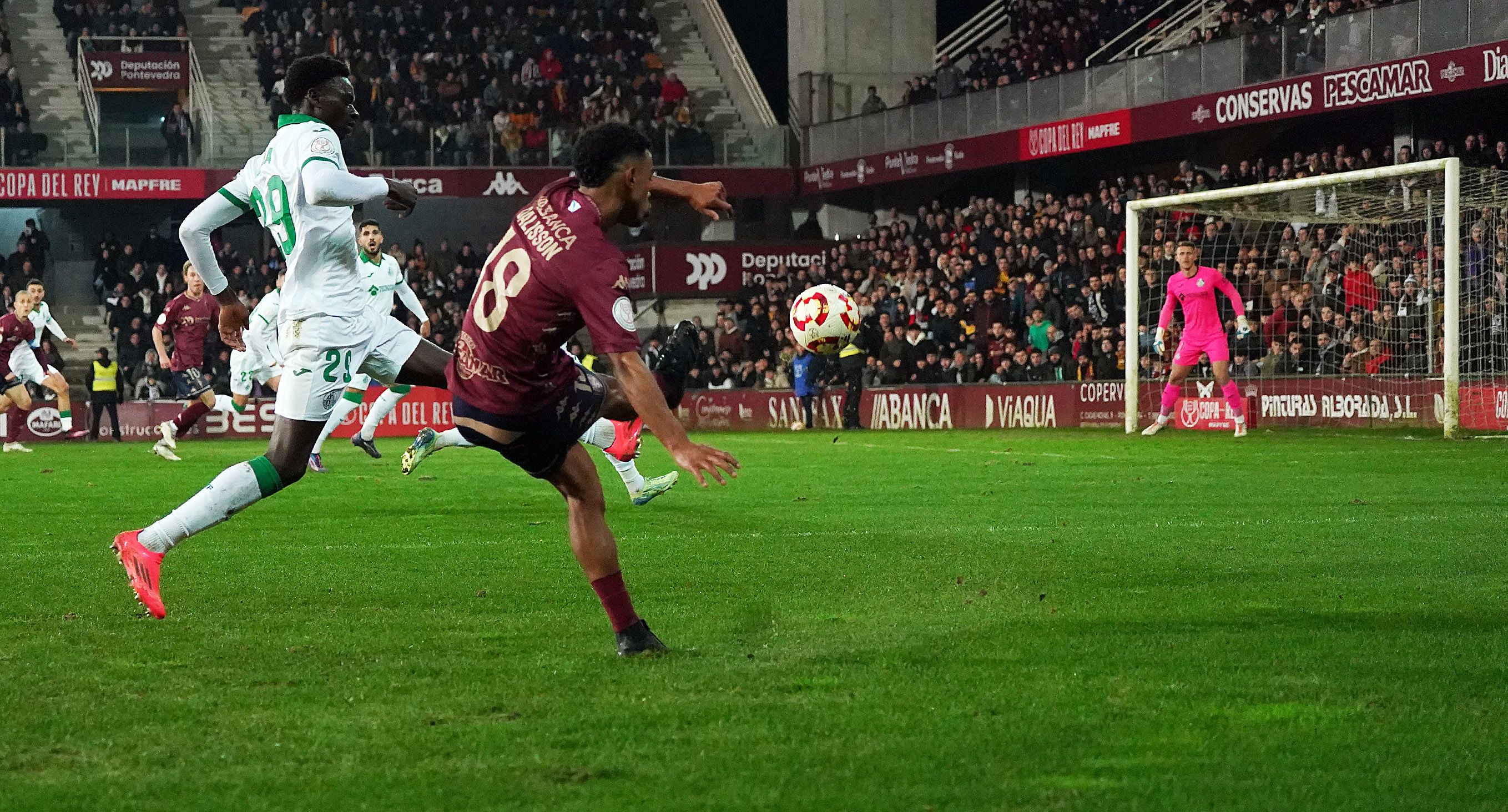 Oitavos de final da Copa do Rei entre Pontevedra e Getafe en Pasarón