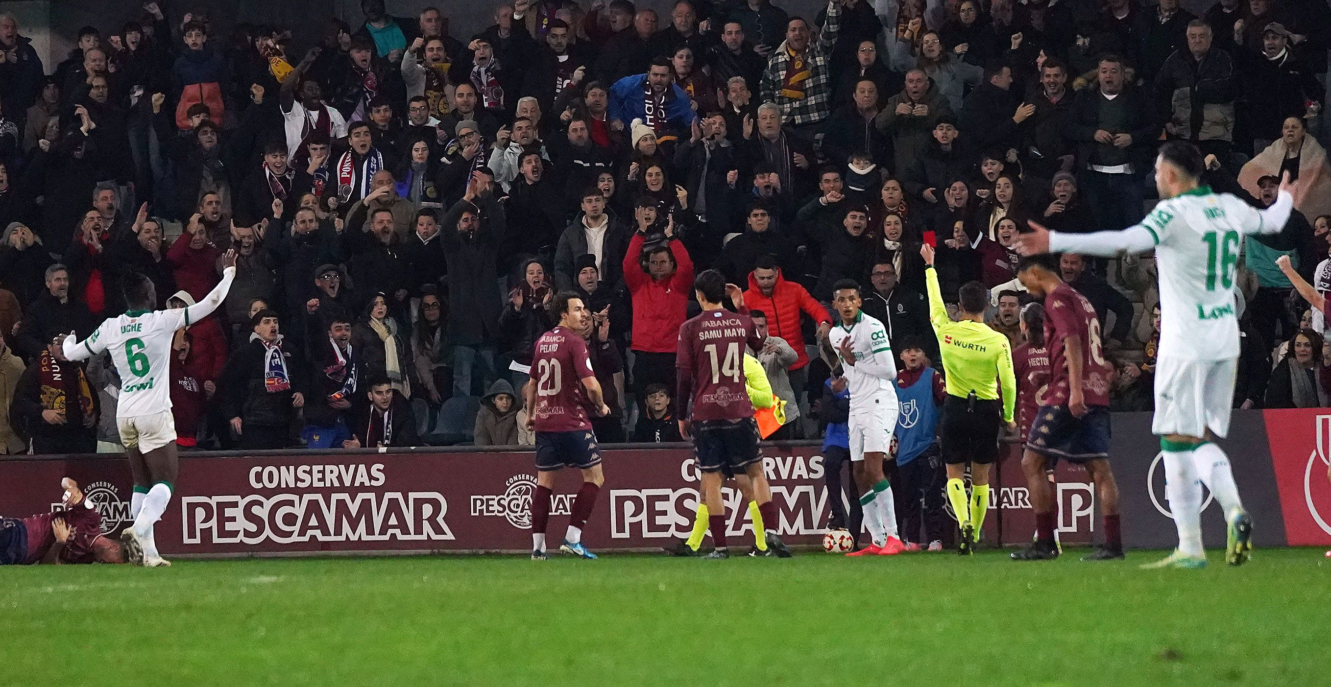 Oitavos de final da Copa do Rei entre Pontevedra e Getafe en Pasarón