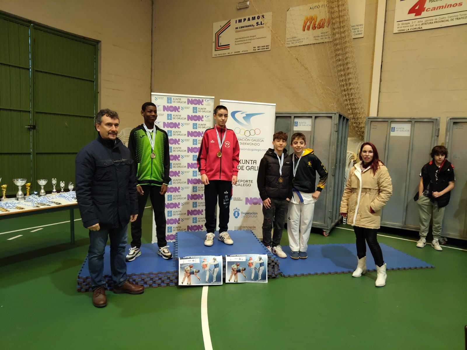 Nicolás Casas, no podio do Campionato Galego de taekwondo