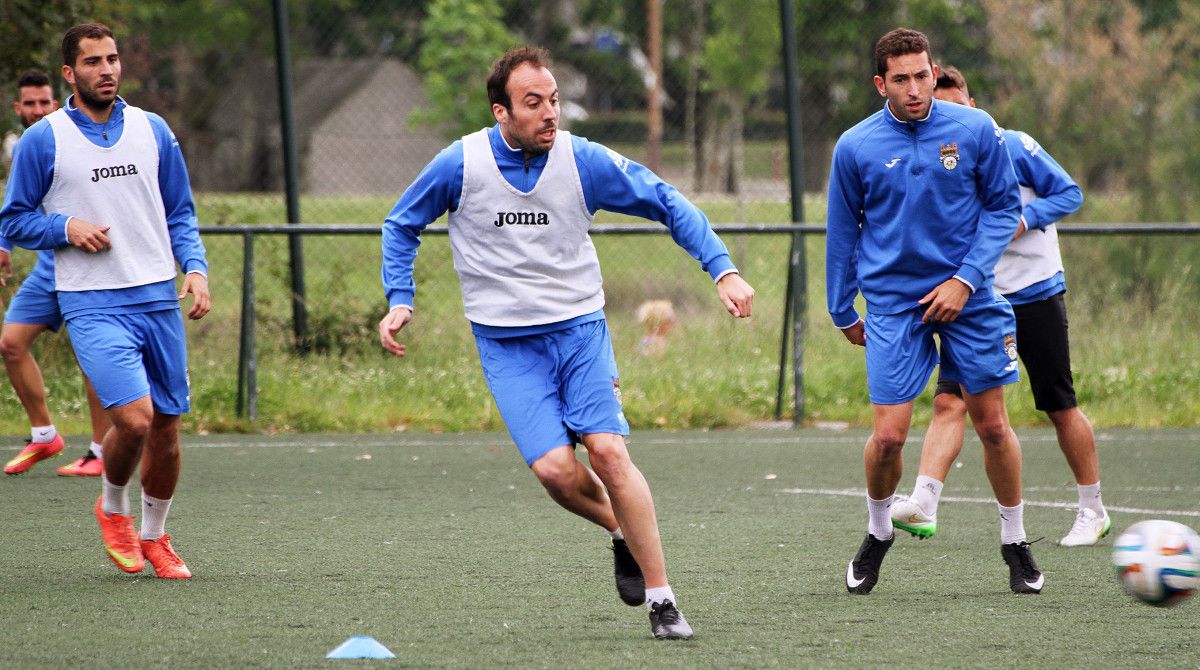 Jacobo en el entrenamiento de este miércoles en A Xunqueira