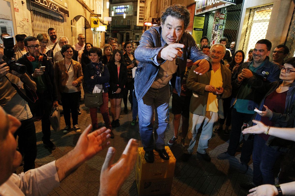 Celebración da vitoria electoral do BNG en Pontevedra