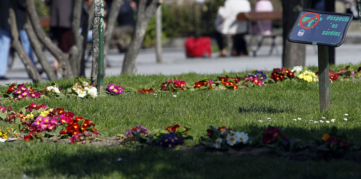 Uno de los jardines que existen en Pontevedra