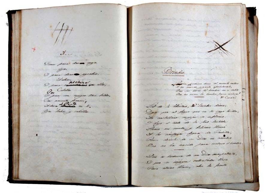 Manuscrito del poeta Aurelio Aguirre encontrado en el Museo de Pontevedra