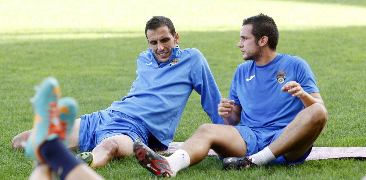 Capi y Campillo entrenando en Pasarón