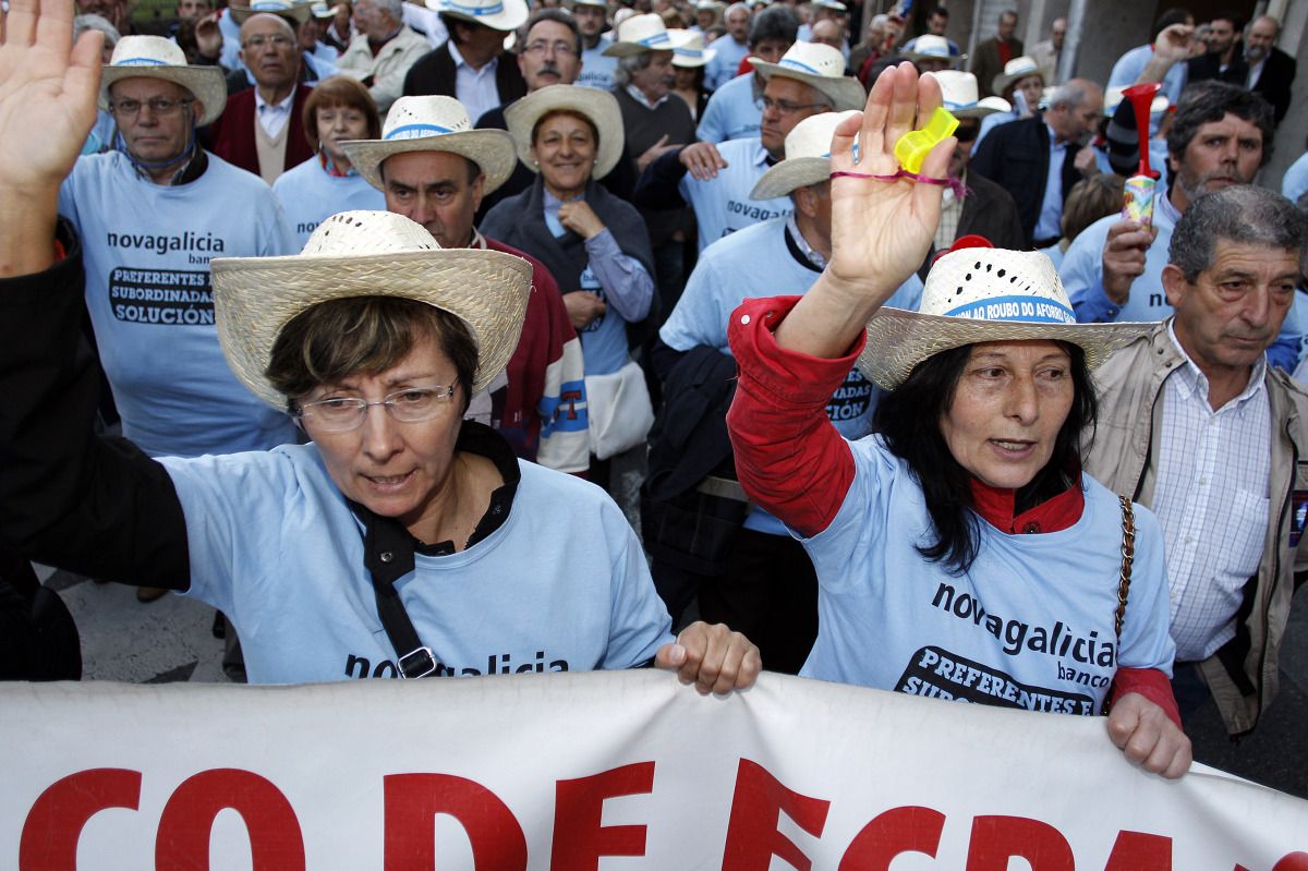 Manifestación de apoyo a los afectados por las preferentes