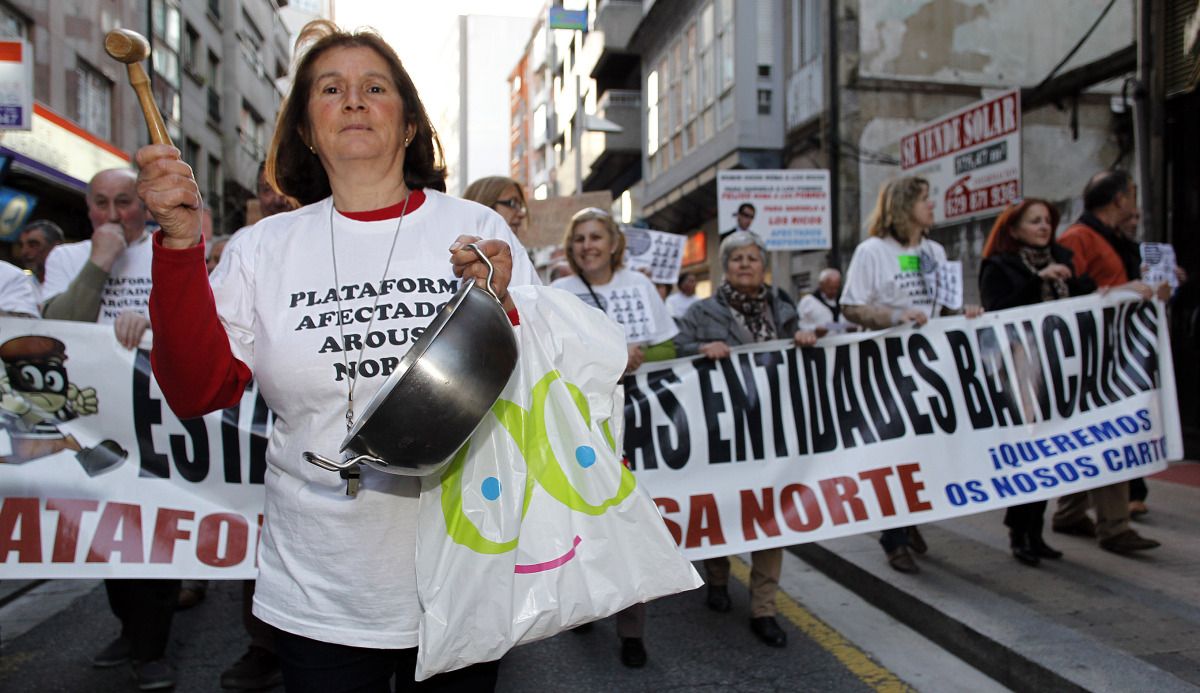 Manifestación de apoyo a los afectados por las preferentes