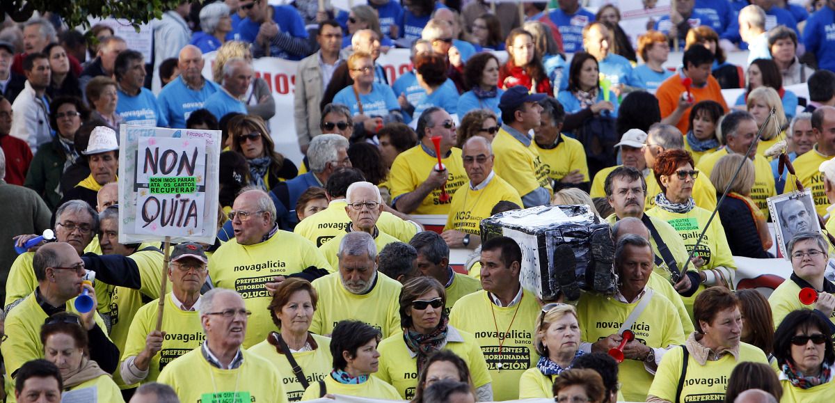 Manifestación de apoyo a los afectados por las preferentes